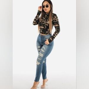NEW! Camouflage Long Sleeve Top